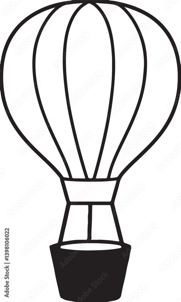 Hot Air Balloon Silhouette Icon – Travel and Adventure Vector Design Hot Air Balloon Silhouette Icon – Travel and Adventure Vector Design