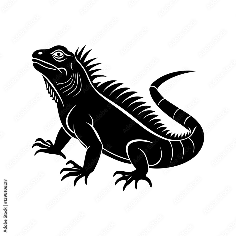 Obraz premium Iguana silhouette vector