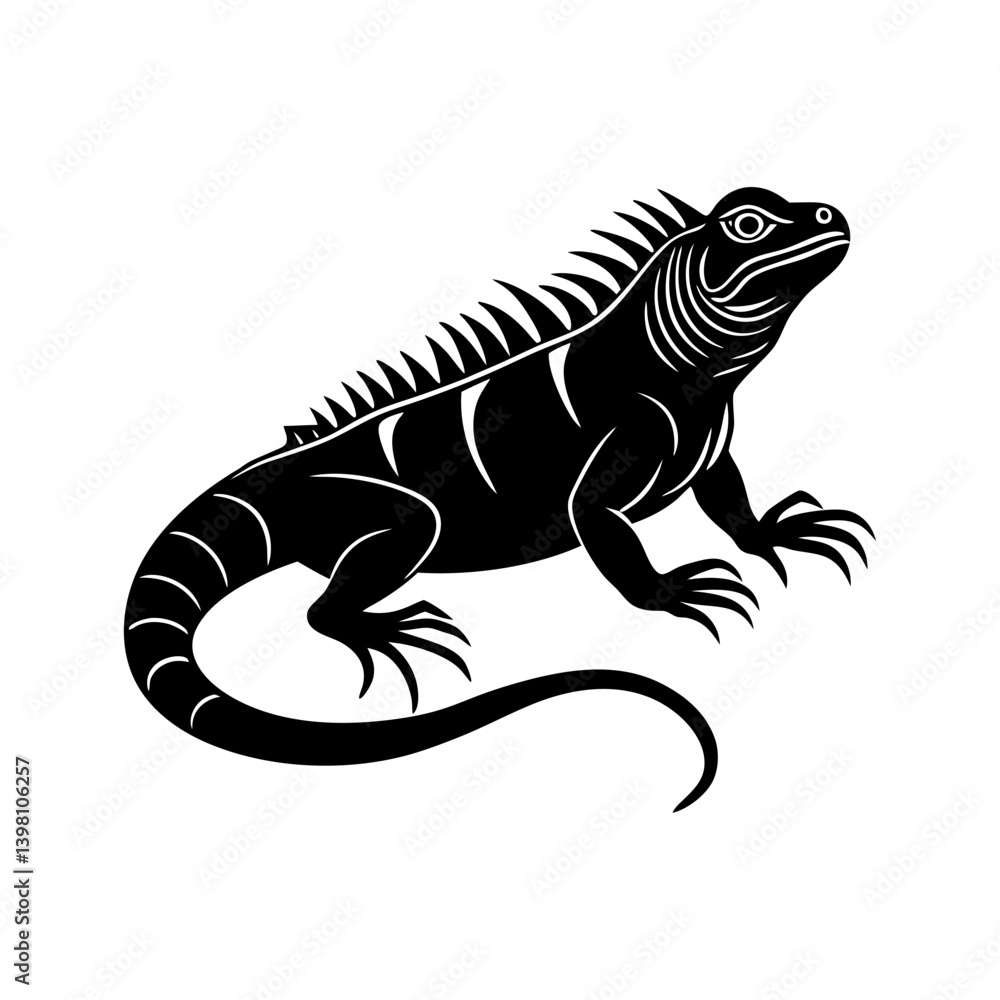 Obraz premium Iguana silhouette vector