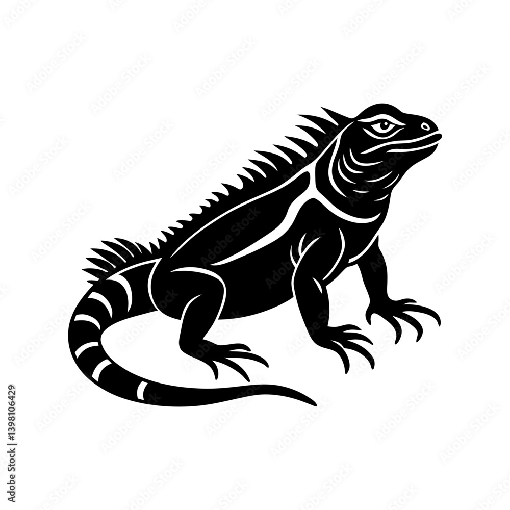 Obraz premium Iguana silhouette vector