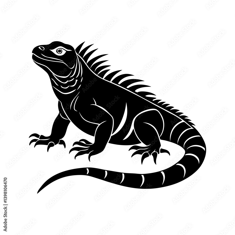 Fototapeta premium Iguana silhouette vector