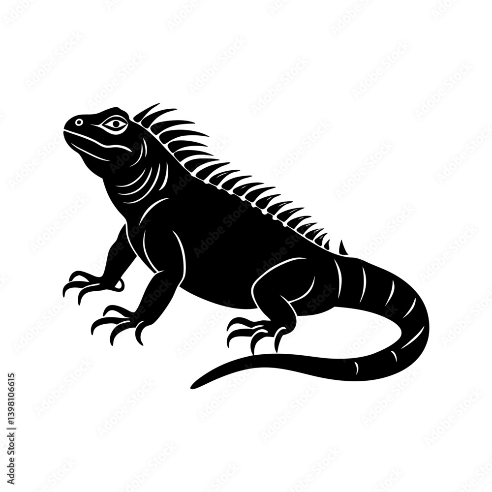 Obraz premium Iguana silhouette vector