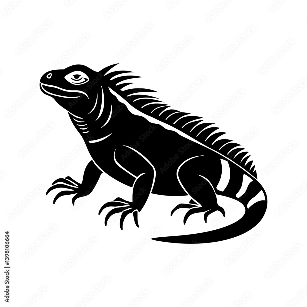 Obraz premium Iguana silhouette vector