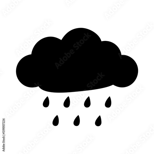 rain cloud icon, rain cloud silhouette vector illustration-simple silhouette illustration of rain cloud, perfect for rain cloud logos and icons