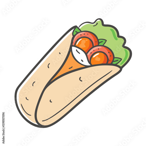 falafel wrap icon, falafel wrap vector illustration-simple illustration of falafel wrap, perfect for falafel wrap logos and icons