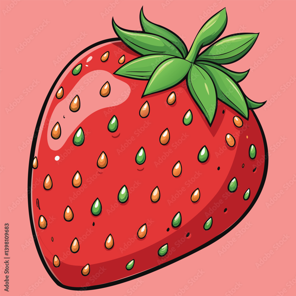 Obraz premium Fresh Strawberry Illustration Design