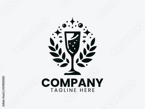 Champagne Vector Logo Design, Premium Champagne Branding Logo
