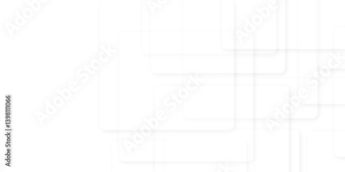 Abstract Geometric background with squares in bright light with soft shadows as pattern. futuristic technology concept geometric line Modern and creative design with different size white boxes