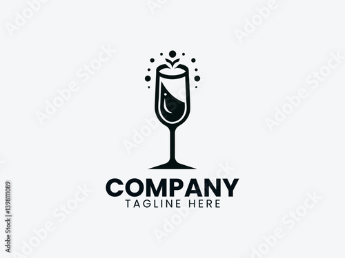 Champagne Vector Logo Design, Premium Champagne Branding Logo