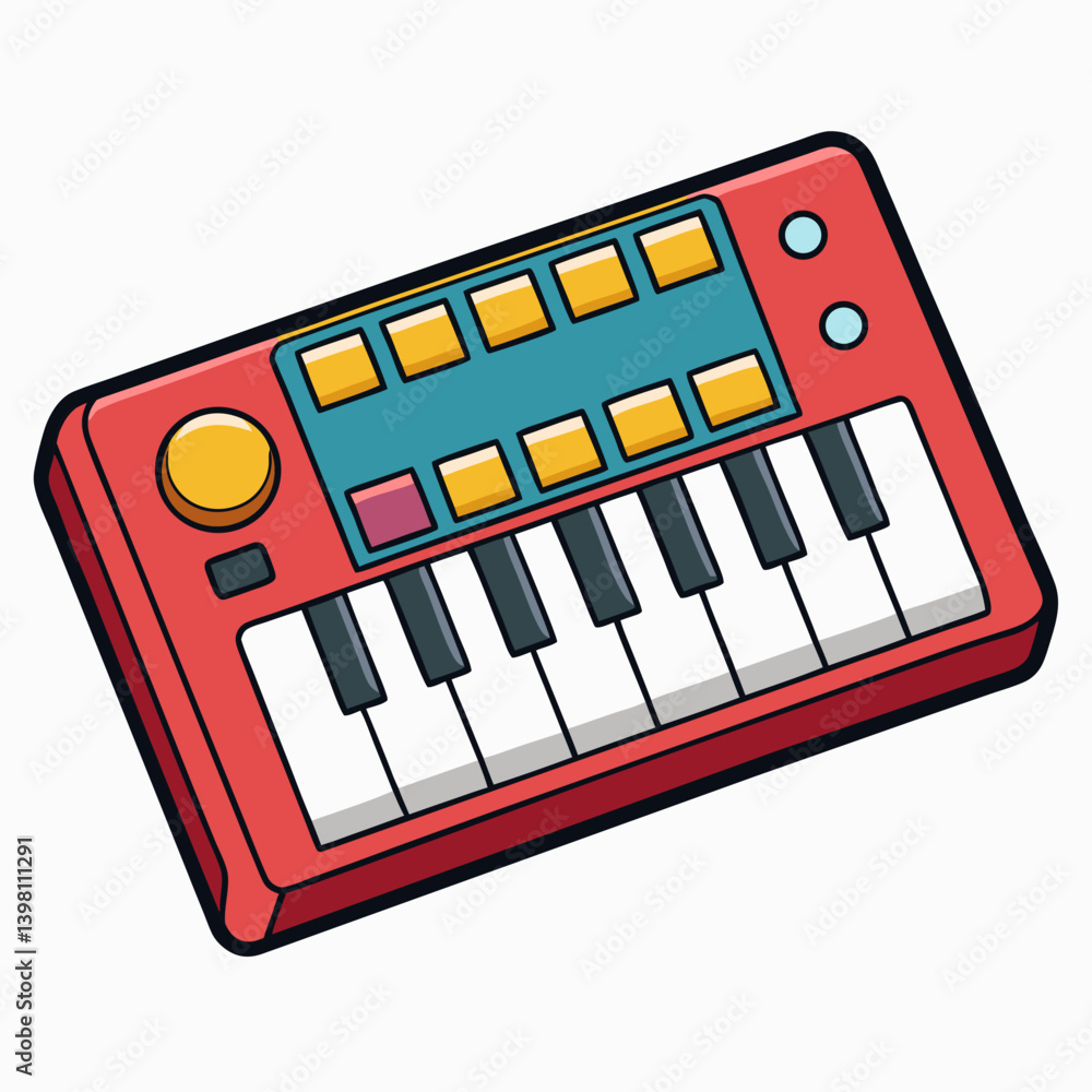 Fototapeta premium piano keys and music notes