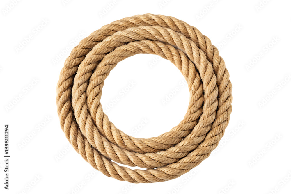 Circular rope coil knot on transparent background Circular rope coil knot on transparent background