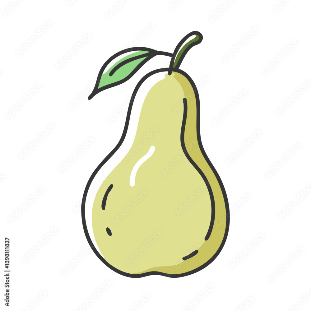 pear icon, pear vector illustration-simple illustration of pear, perfect for pear logos and icons