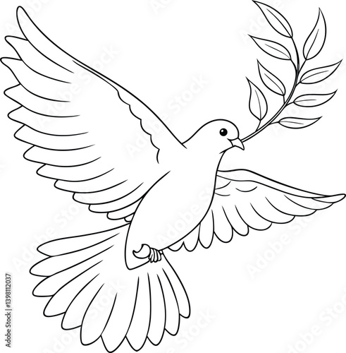 Dove with olive branch vector illustration graphic design