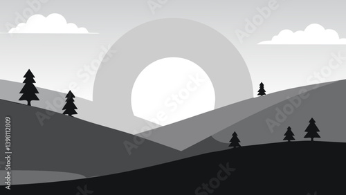 Black white abstract background. Geometric shape