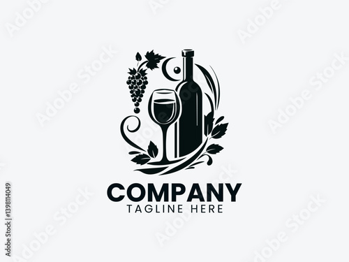 Wine Vector Logo Design, Elegant Wine Logo, Premium Wine Branding Logo
