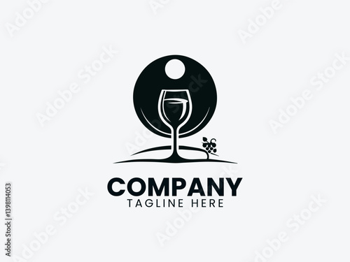 Wine Vector Logo Design, Elegant Wine Logo, Premium Wine Branding Logo
