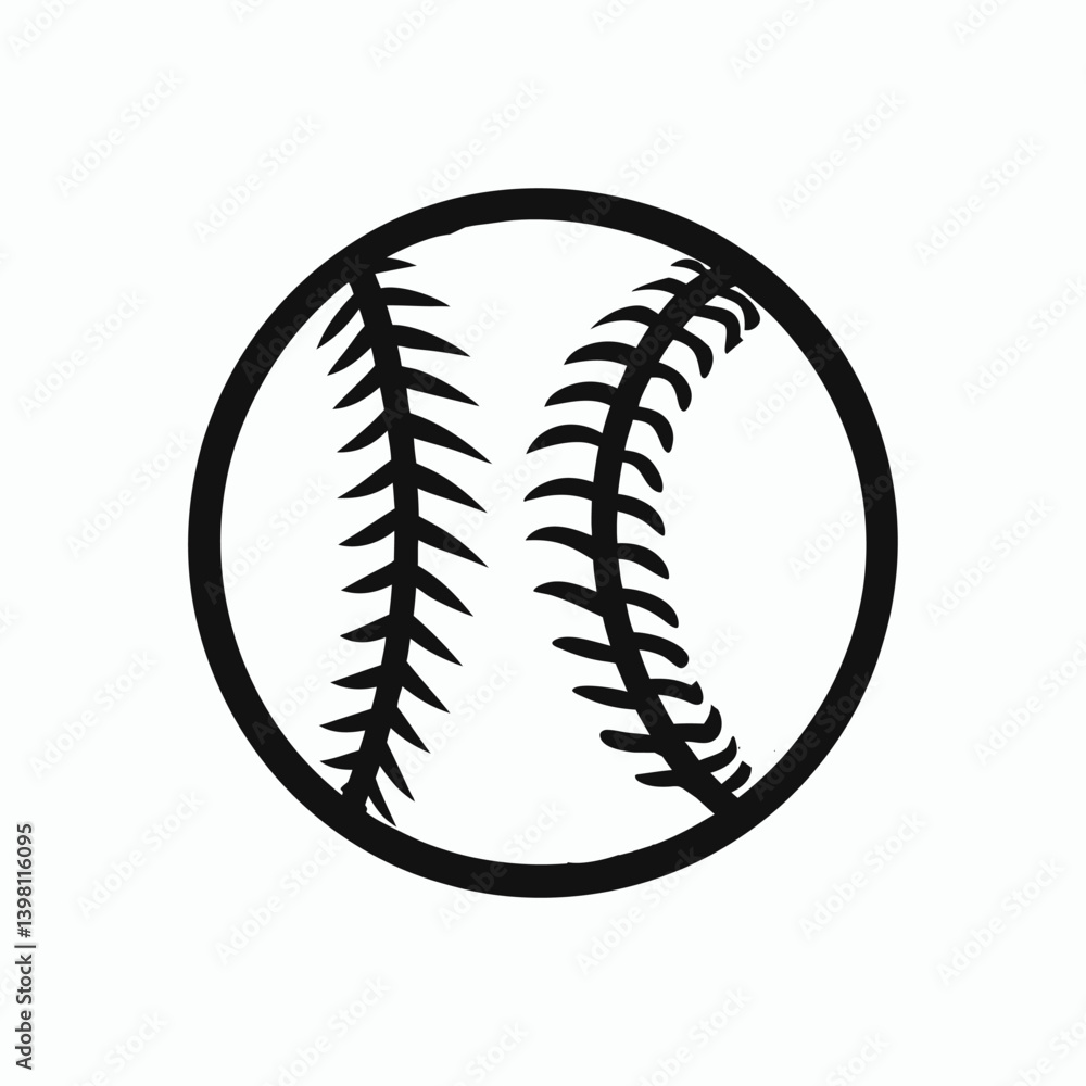 baseball silhouette or black and white isolated on white background baseball silhouette or black and white isolated on white background