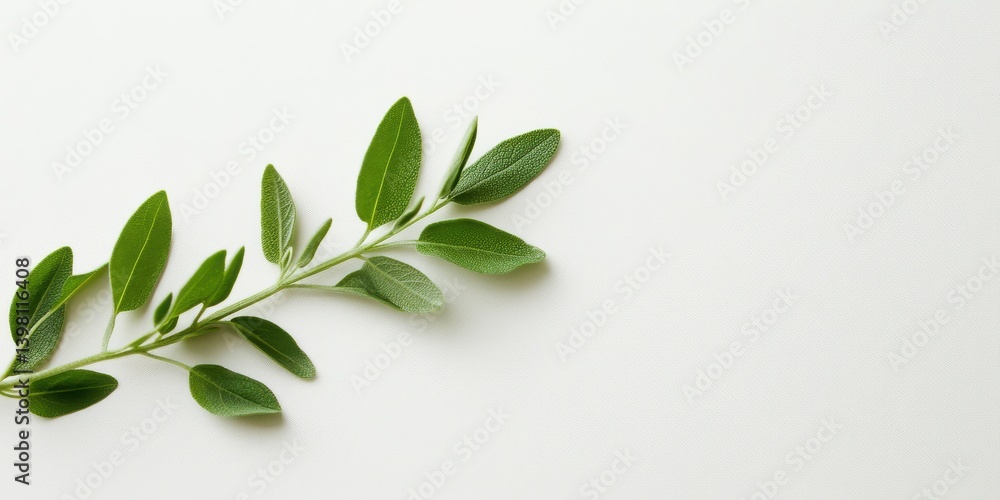 Naklejka premium Isolated herb sprig with clean lines, intended for natural brand packaging