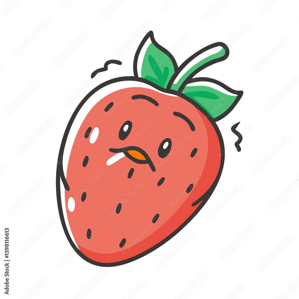 Obraz premium strawberry icon, strawberry vector illustration-simple illustration of strawberry, perfect for strawberry logos and icons