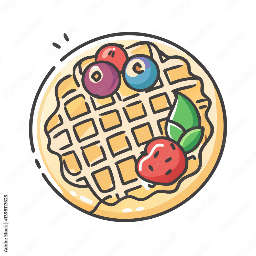 Obraz premium waffle with berries icon, waffle with berries vector illustration-simple illustration of waffle with berries, perfect for waffle with berries logos and icons