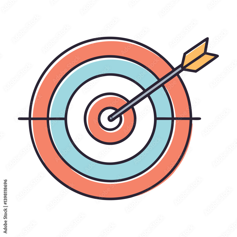 Arrow Hitting Bullseye Vector Art Arrow Hitting Bullseye Vector Art