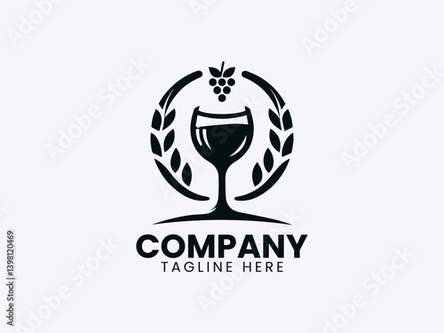 Wine Vector Logo Design, Elegant Wine Logo, Premium Wine Branding Logo