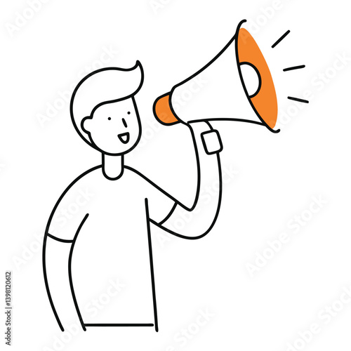 Minimal Protester with Loudspeaker