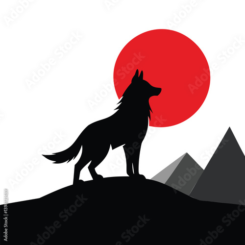 Werewolf Howling at the Moon Illustration

