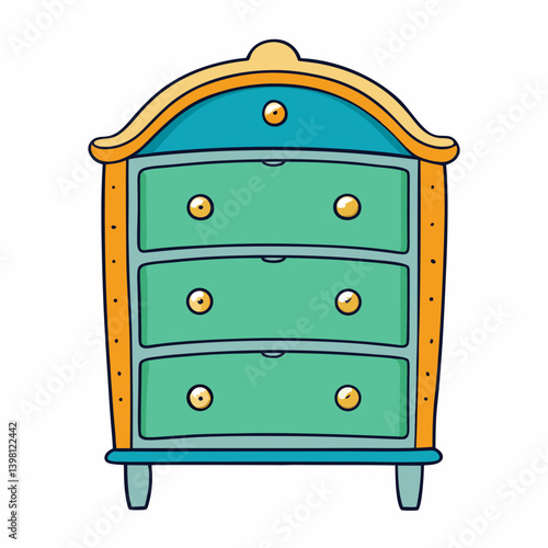 chest of drawers isolated on white