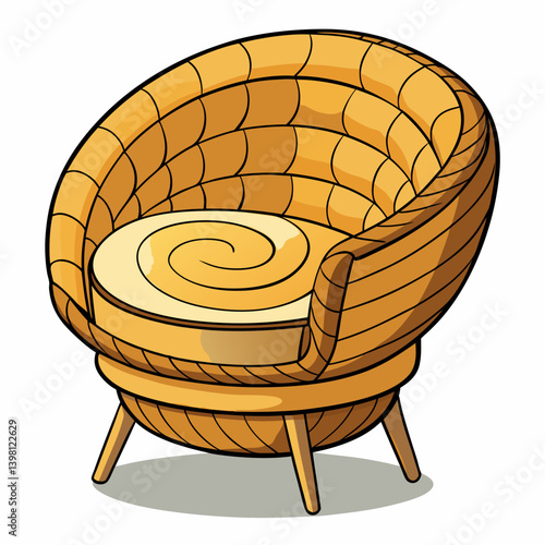 wicker basket on white background