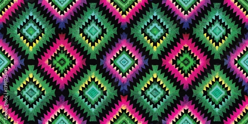 Vibrant geometric pattern in bold colors creating a striking visual effect.