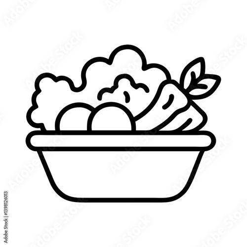 Bowl of fresh salad illustration vector design healthy eating vegetarian diet food art