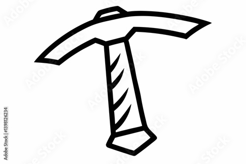 Archaeological Stone Axe Outline Graphic Black
