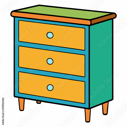 chest of drawers vector illustration