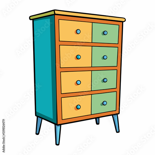 chest of drawers isolated