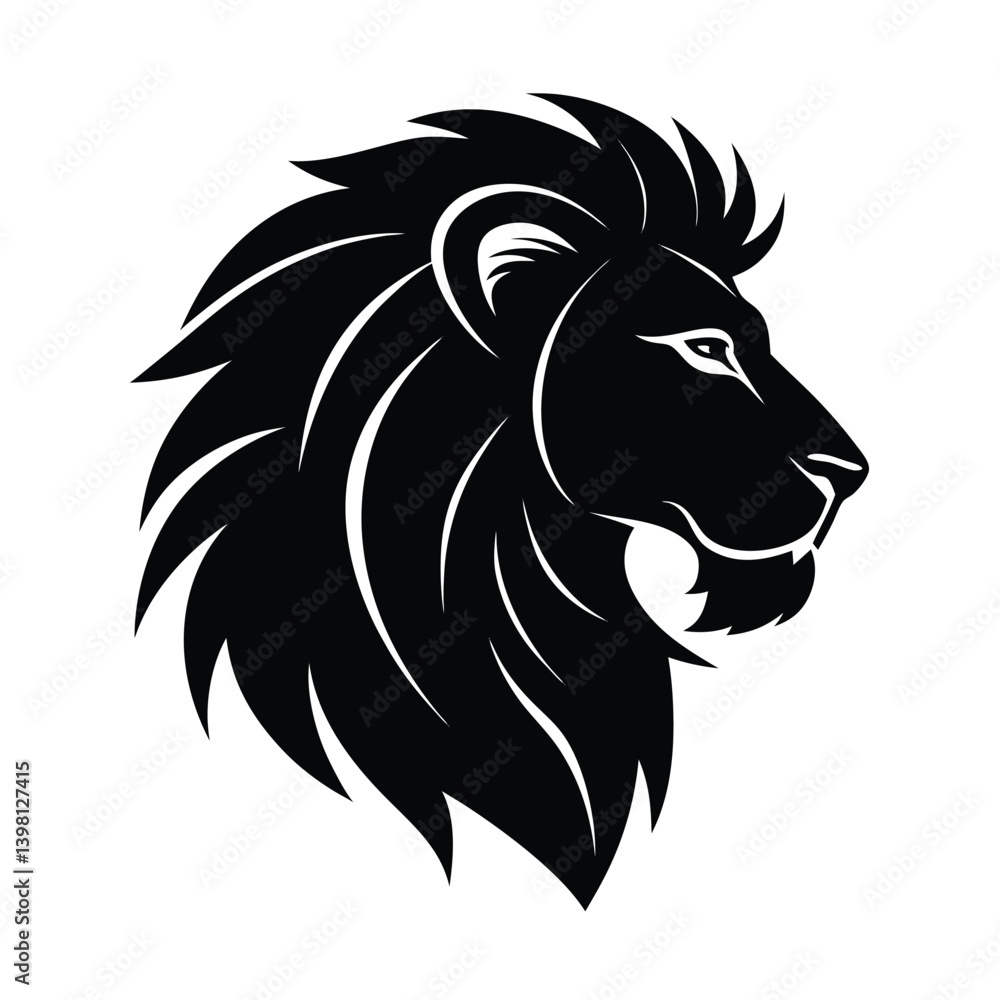 Obraz premium lion profile vector art silhouette