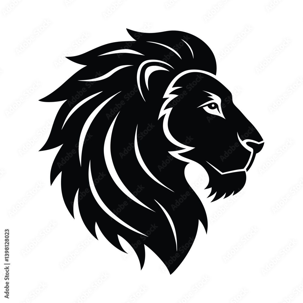 Fototapeta premium lion profile vector art silhouette