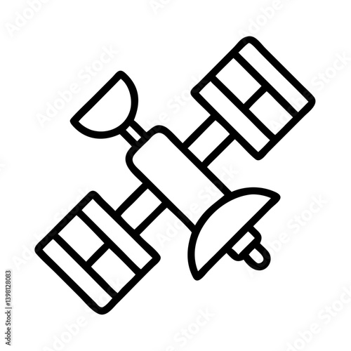 Satellite communication technology icon vector illustration space station design