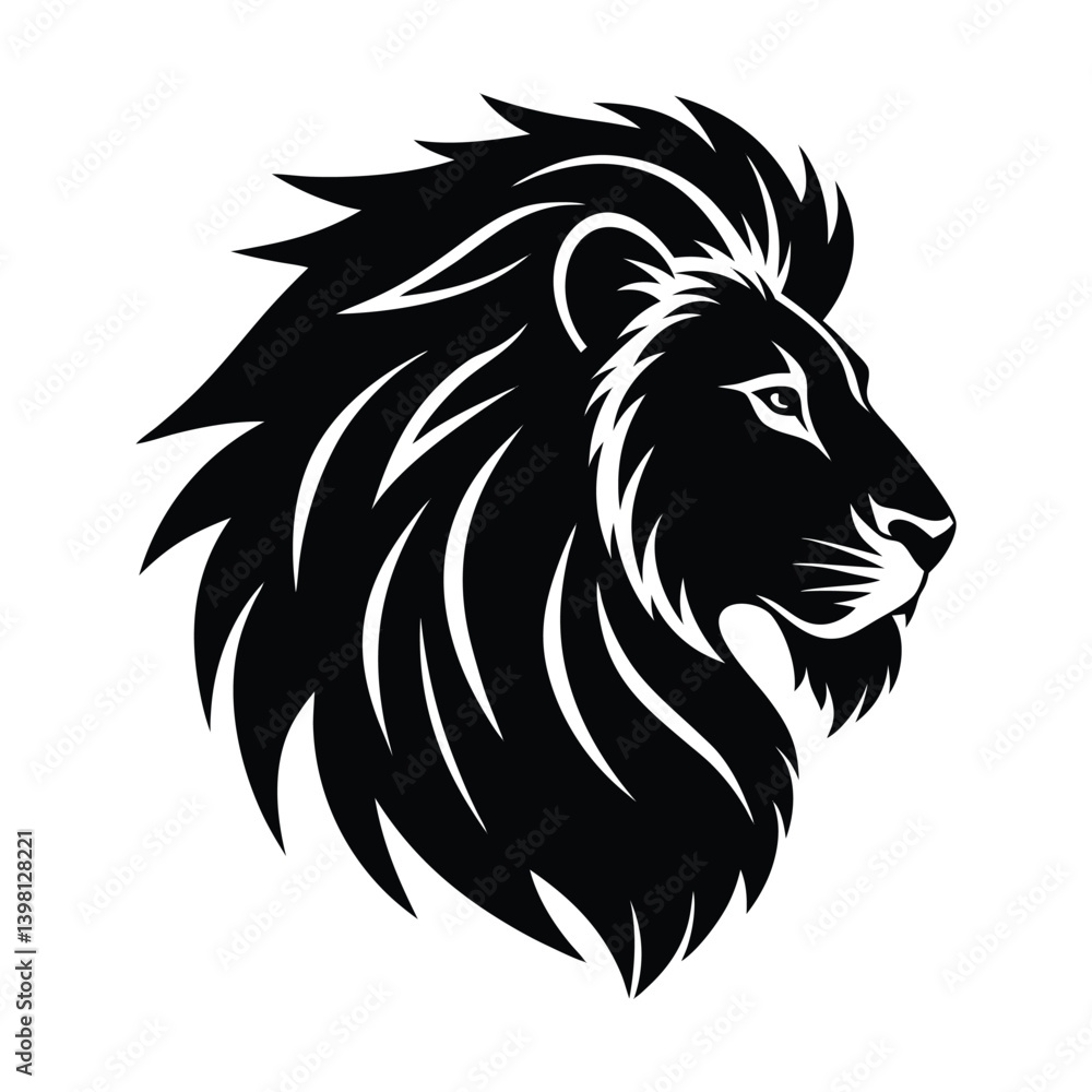Obraz premium lion profile vector art silhouette