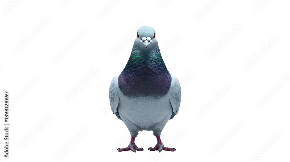 Obraz premium Dynamic pigeon display urban setting cutout background image vibrant colors studio viewpoint nature concept