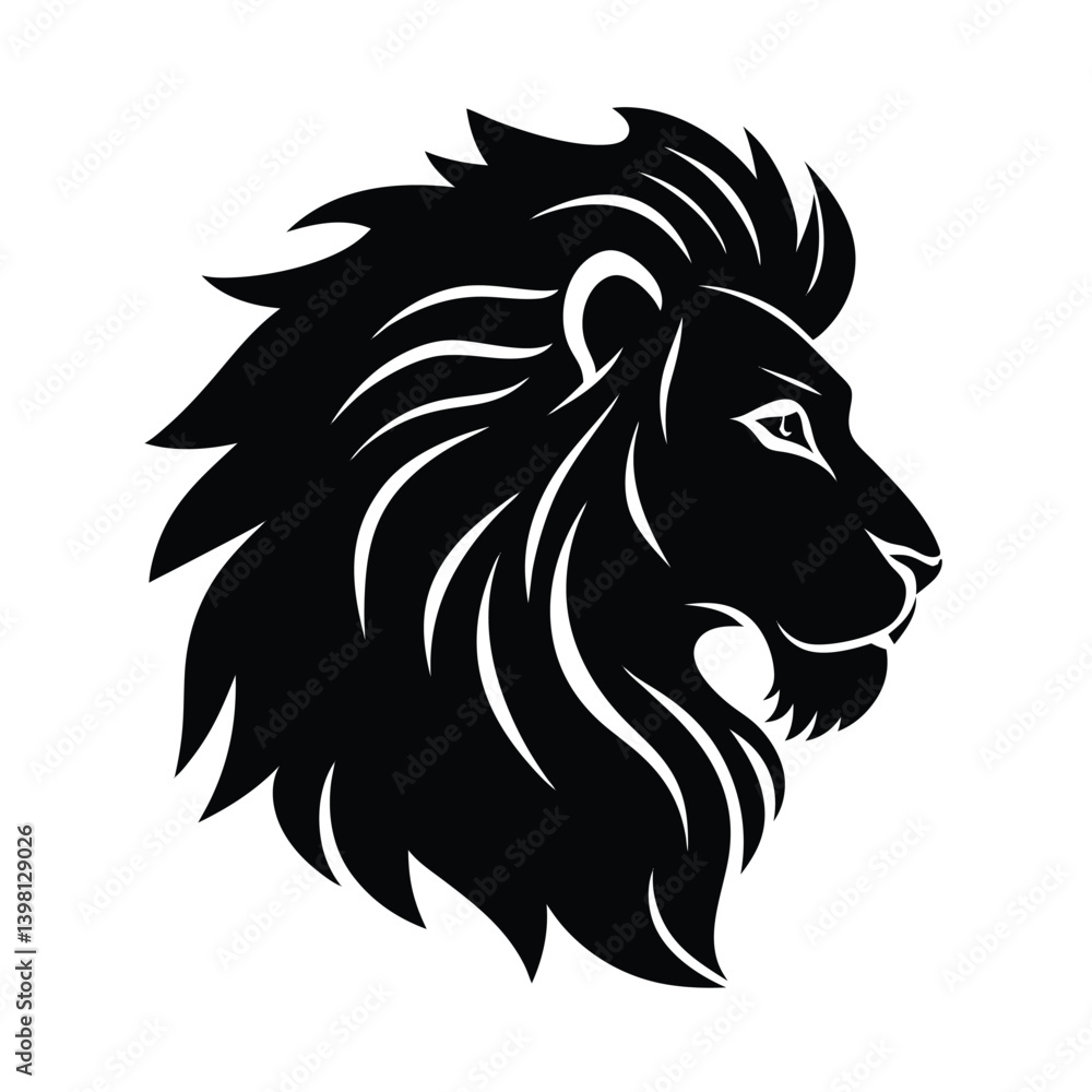 Obraz premium lion profile vector art silhouette