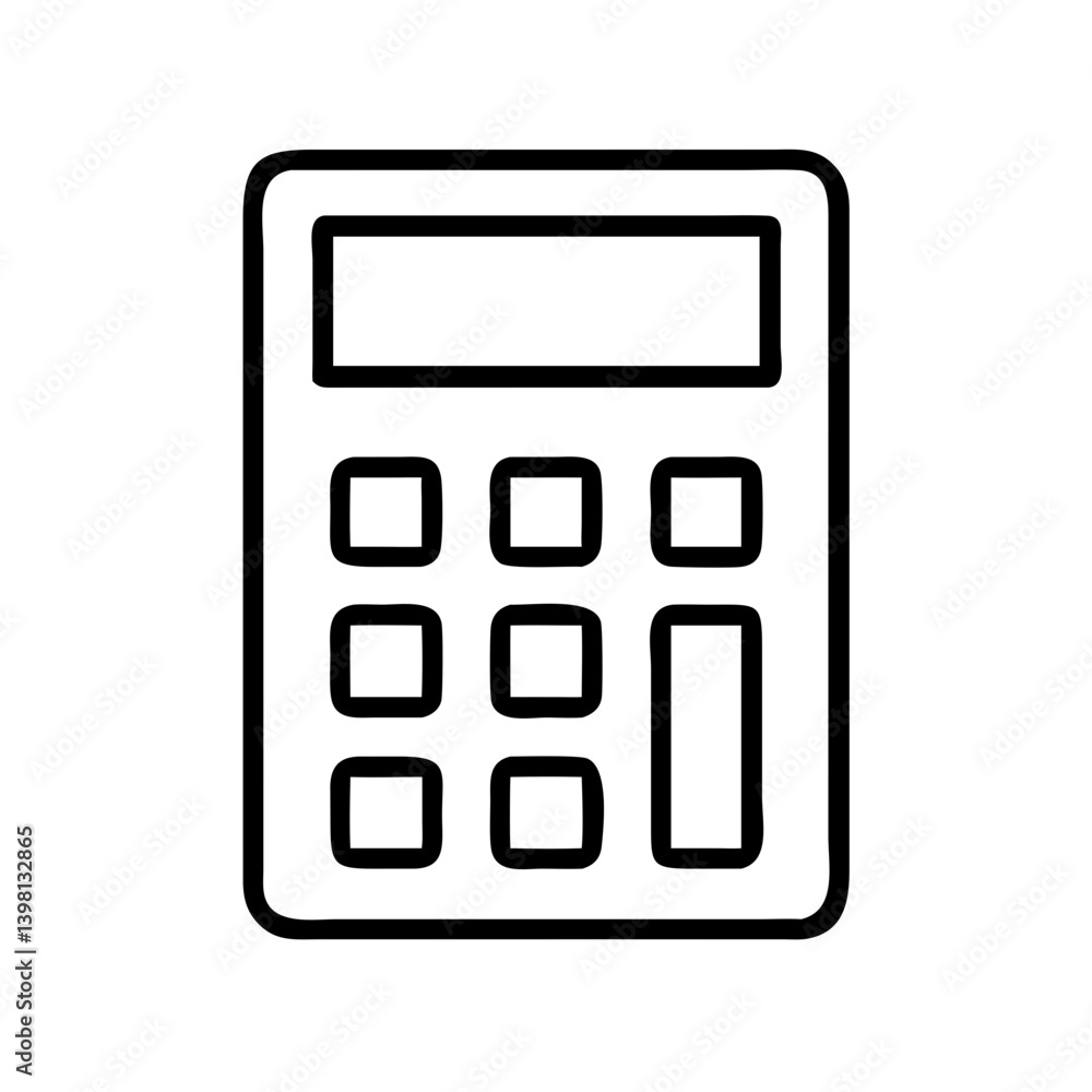 Calculator icon simple outline vector for math accounting finance calculation Calculator icon simple outline vector for math accounting finance calculation