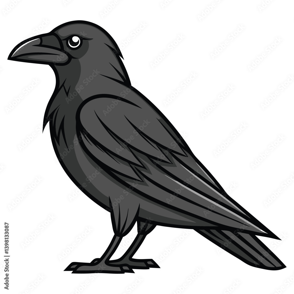Isolated Cartoon Crow Art on Transparent Background Design Isolated Cartoon Crow Art on Transparent Background Design