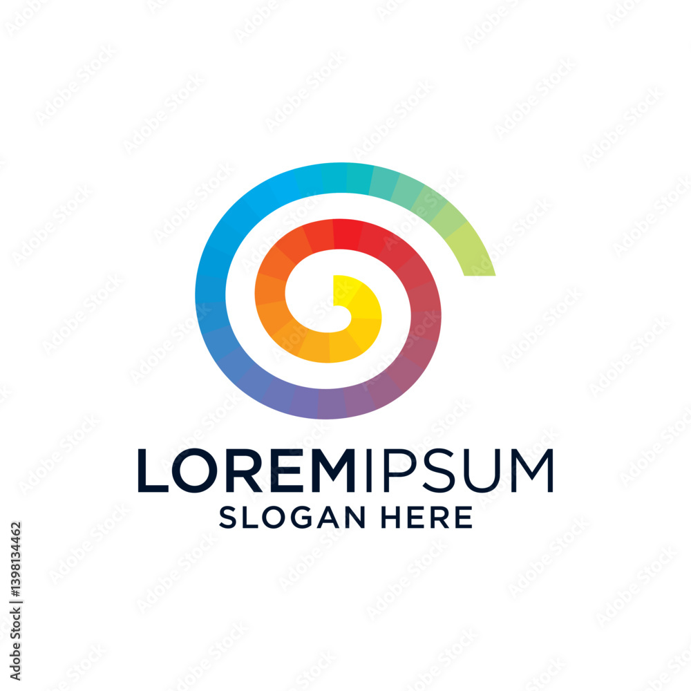 Colorful Abstract Spiral Logo Design Colorful Abstract Spiral Logo Design