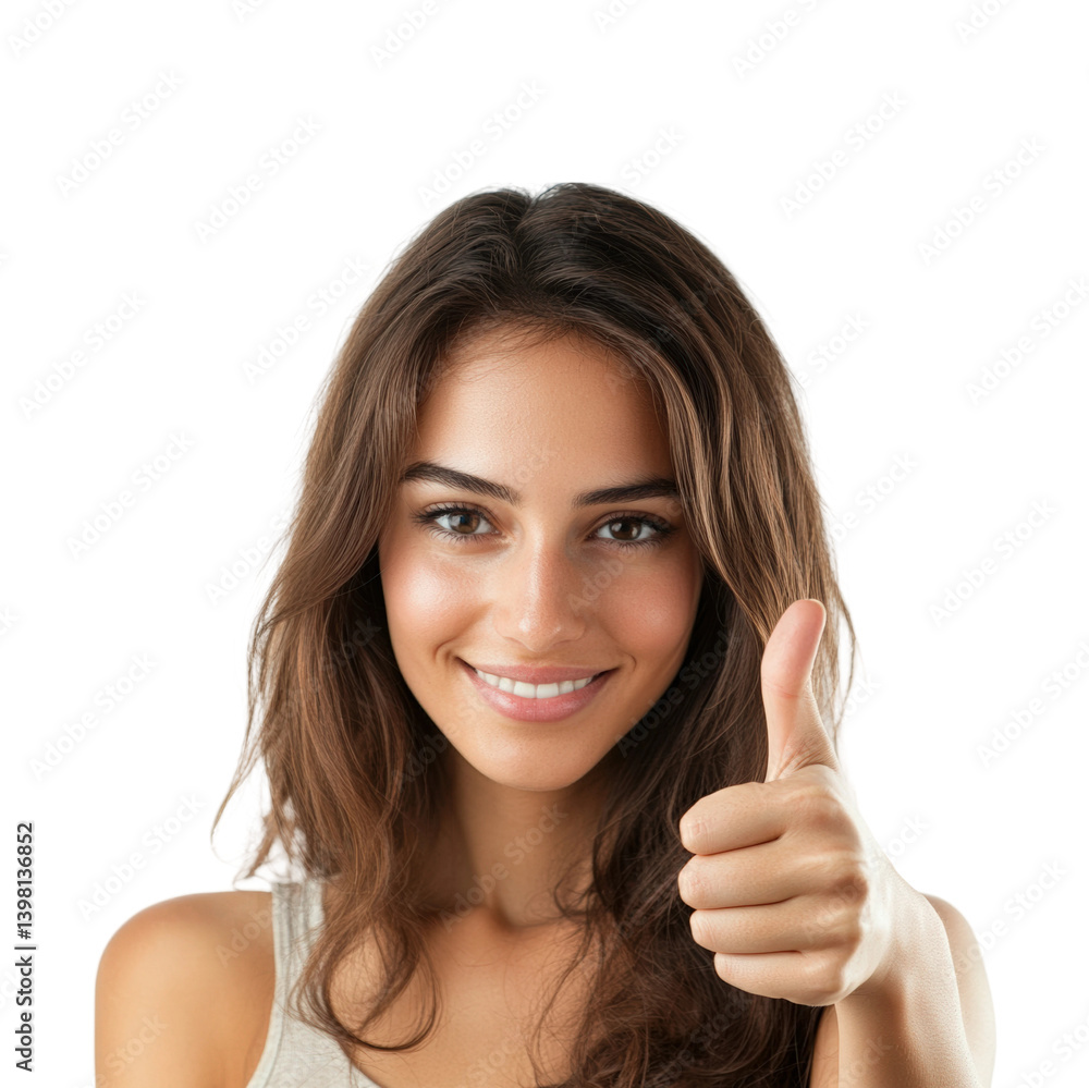 Positive thumbs up gesture portrait bright confidence isolated on transparent background png Positive thumbs up gesture portrait bright confidence isolated on transparent background png