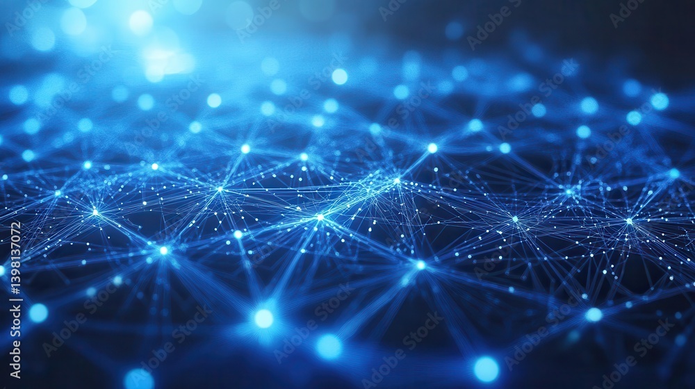 Abstract network of interconnected points and lines. Complex digital network structure Abstract network of interconnected points and lines. Complex digital network structure