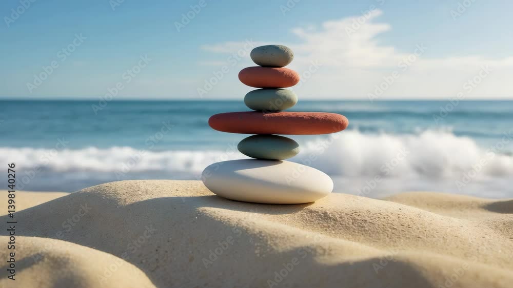Harmony and Balance Concept: Ocean-Balanced Stones Depicting Zen Rock ...