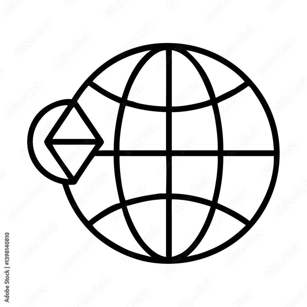 Global network connection icon vector design for internet and communication concept Global network connection icon vector design for internet and communication concept