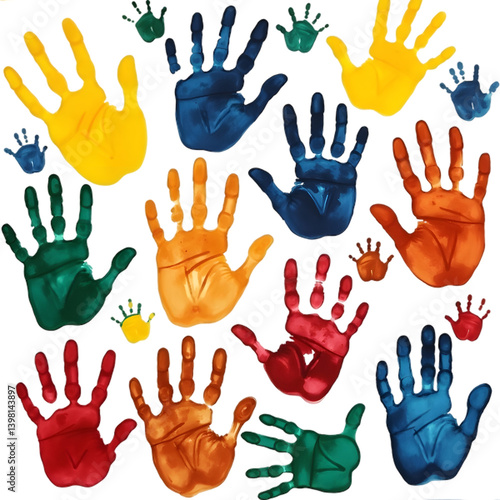 colorful hand print