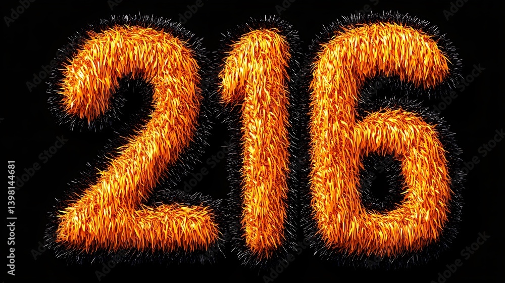 Fiery Furry 216 Abstract Number Art. Fiery Furry 216 Abstract Number Art.